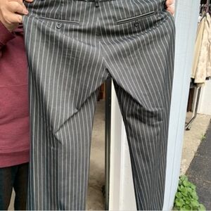Express Design Studio Editor Gray Pinstriped Dress Slacks
